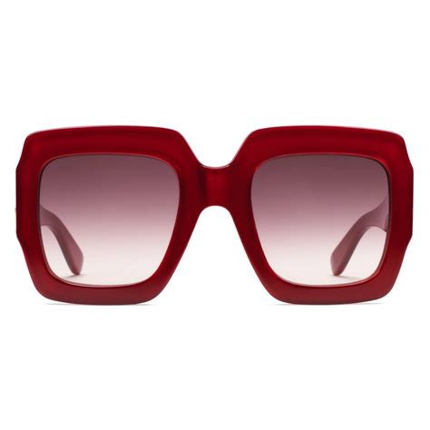 gucci red frame sunglasses